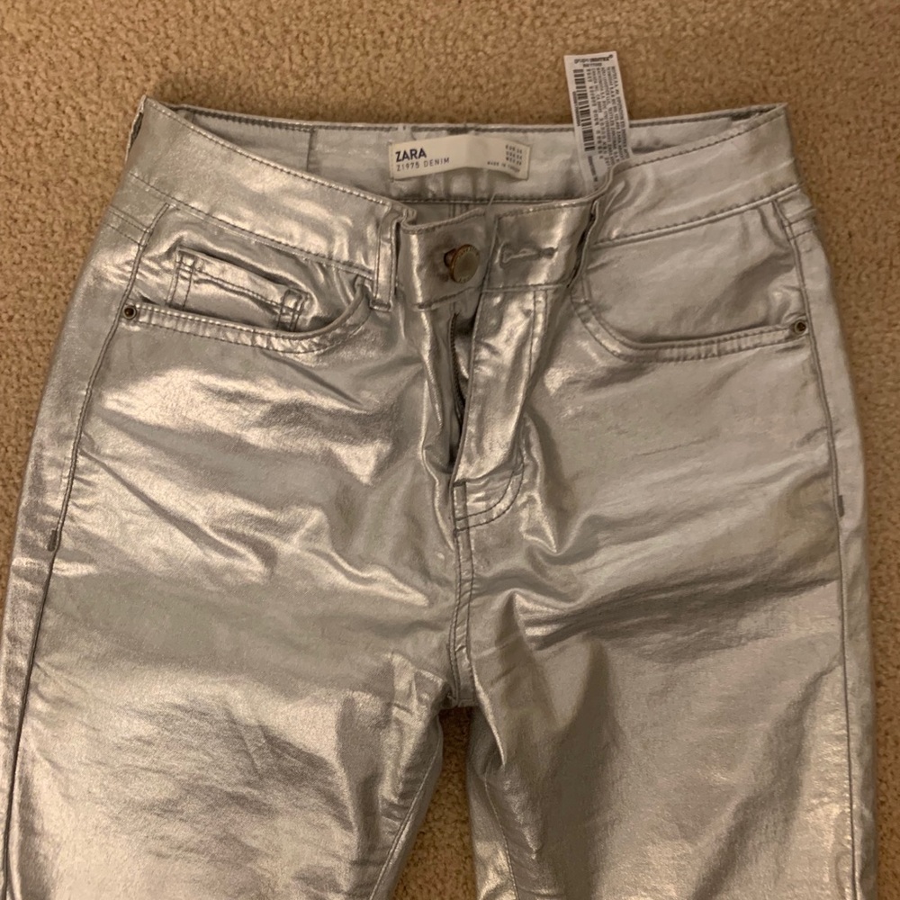 Zara metallic jeans